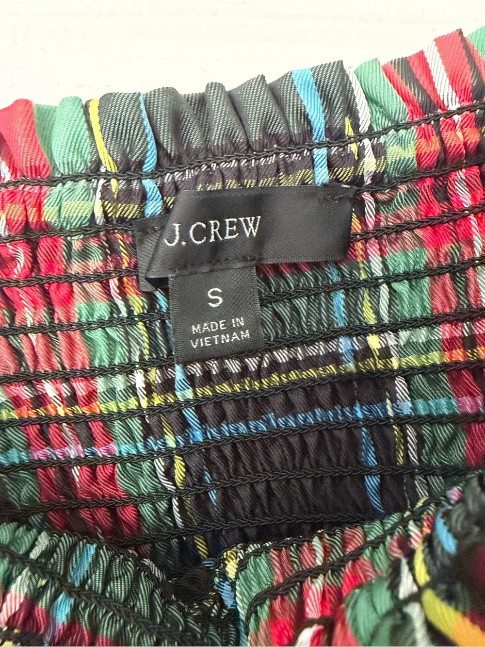J. Crew Holiday Plaid Smocked Shirt